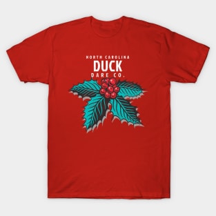 Duck, NC Christmas Vacationing Holiday Holly T-Shirt